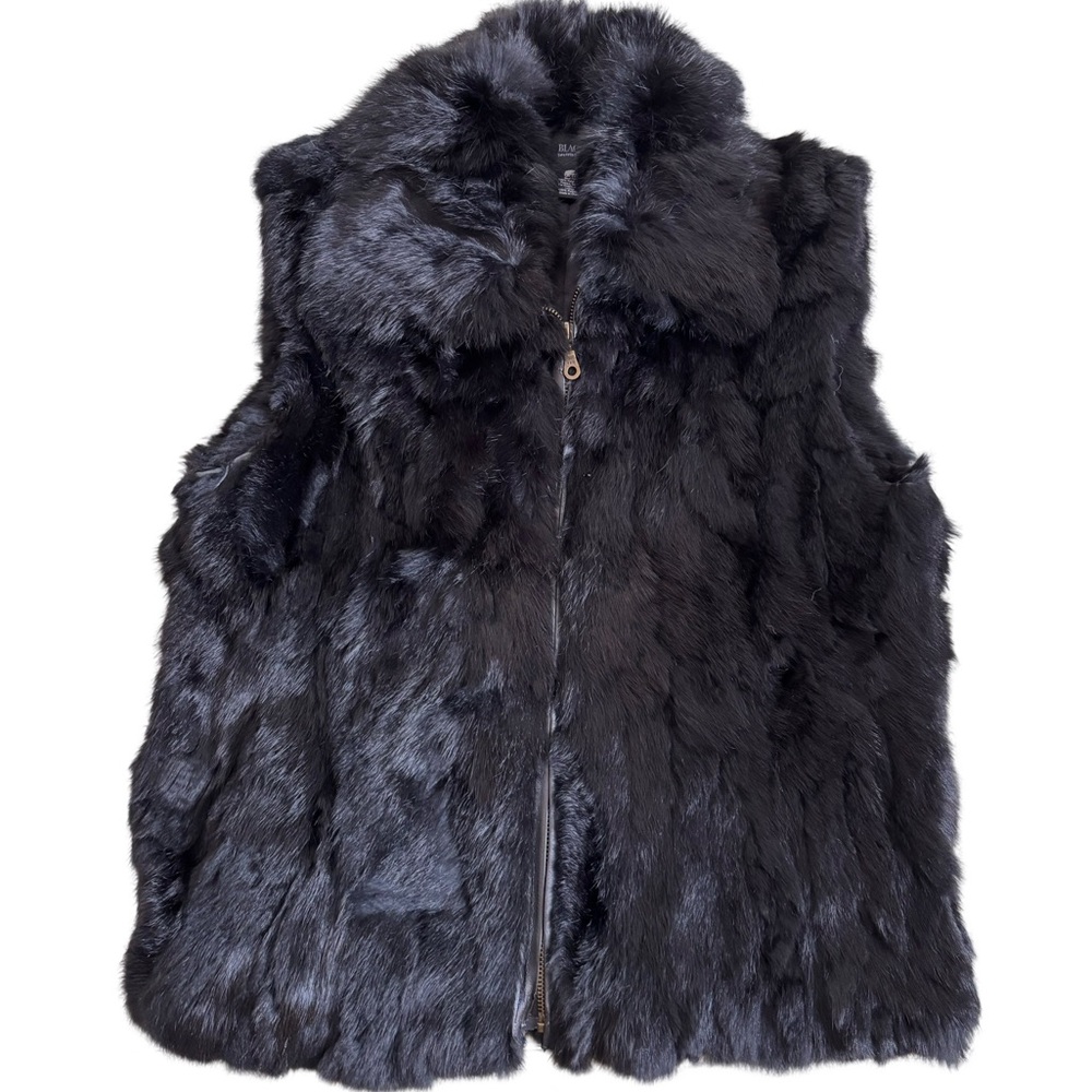 Saks Fifth Avenue BLACK Label Genuine Rabbit Fur Vest